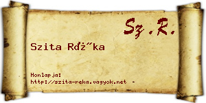 Szita Réka névjegykártya